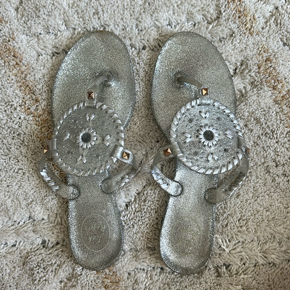 Jack Rogers Silver Jelly Sandals
